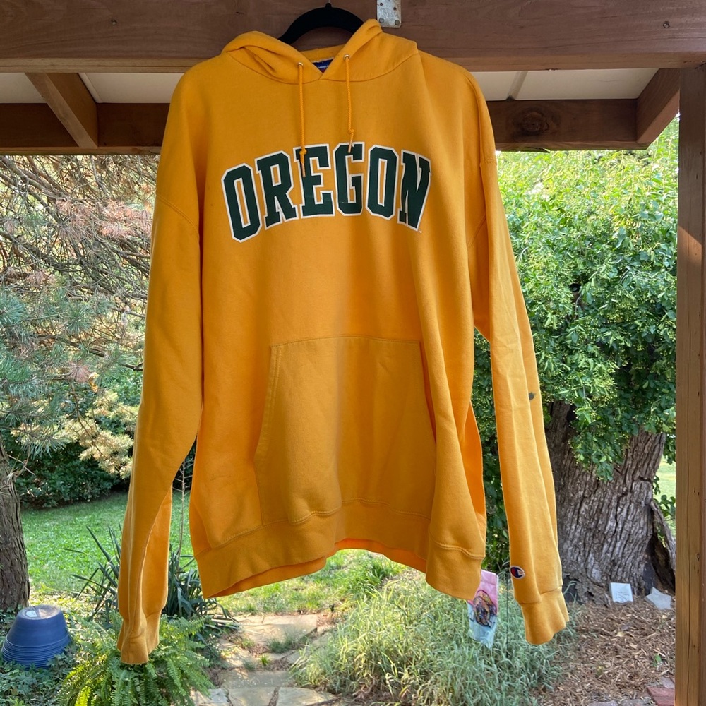 Vintage Champion Oregon Hoodie Distressed XL